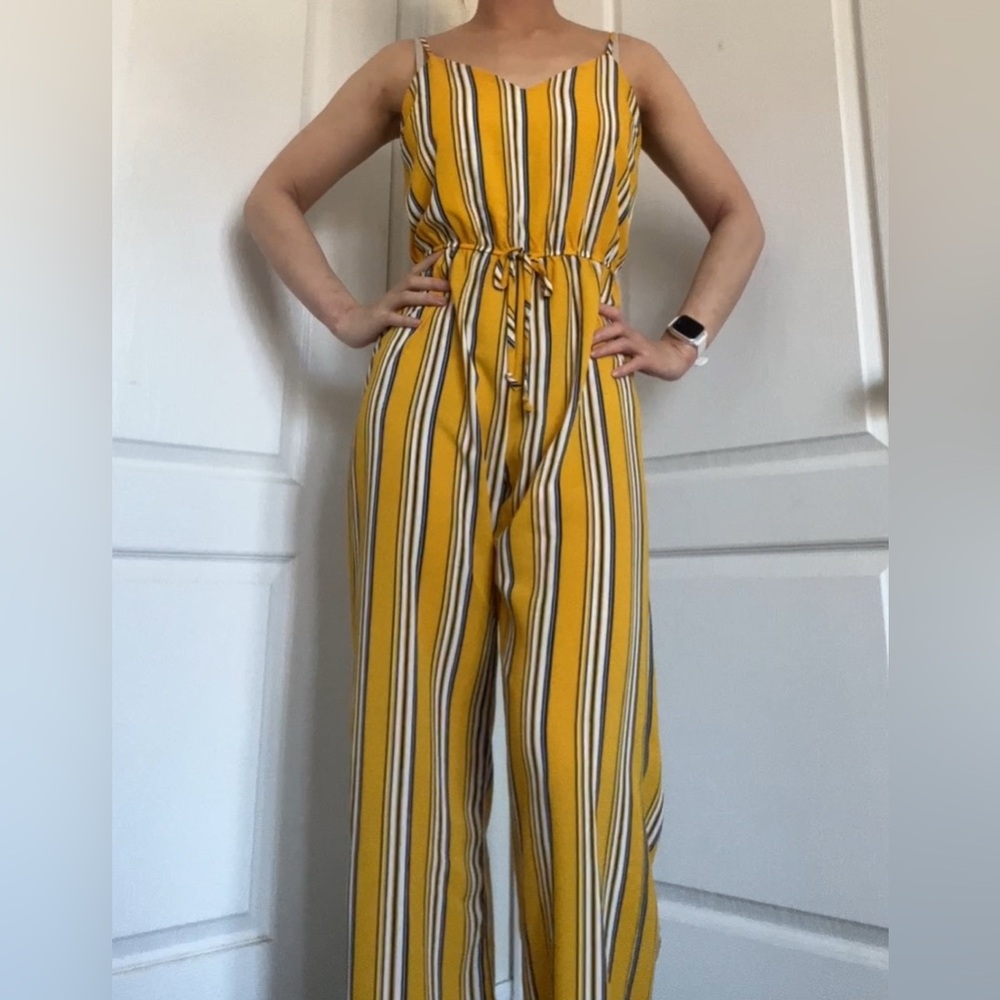 Striped Yellow Jumpsuit